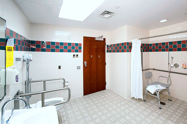 Therapy shower bathroom at UPMC Passavant Inpatient Rehab